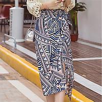 Women\'s Casual/Daily Midi Skirts Swing Print Summer