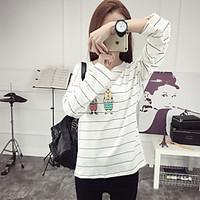 womens casualdaily simple t shirt print round neck sleeve cotton