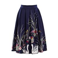 womens a line print skirts going out partycocktail vintage mid rise kn ...