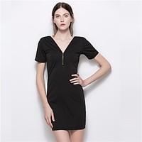 womens party holiday sexy sophisticated bodycon sheath dress solid v n ...