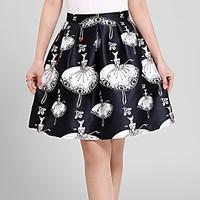 womens plus size a line floral print pleated skirts going out casualda ...