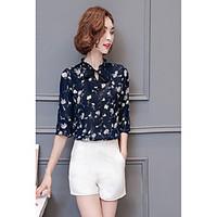 womens going out holiday cute summer blouse floral v neck sleeve polye ...