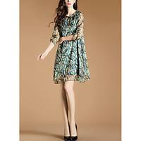 womens going out a line dress print round neck knee length above knee  ...