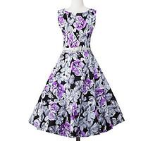 womens casualdaily simple loose dress floral round neck above knee sle ...