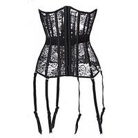 women overbust corset nightwear jacquard lace black womens