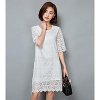 womens going out holiday cute a line dress solid round neck above knee ...