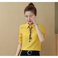 womens going out cute shirt solid shirt collar long sleeve cotton