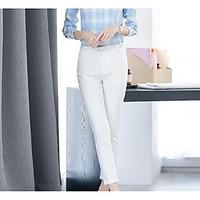 womens high rise micro elastic business pants simple slim solid