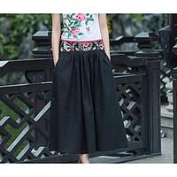 womens casualdaily midi skirts swing print summer