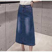 Women\'s Casual/Daily Midi Skirts A Line Solid Summer