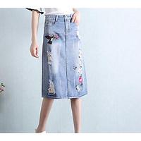 Women\'s Casual/Daily Midi Skirts A Line Print Summer