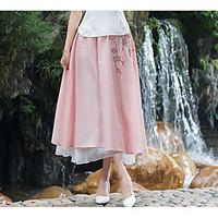 womens holiday midi skirts swing print summer