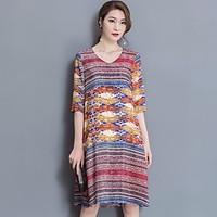 womens casualdaily beach holiday vintage simple boho loose dress print ...