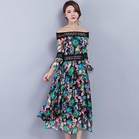 womens going out beach holiday vintage sophisticated swing dress flora ...
