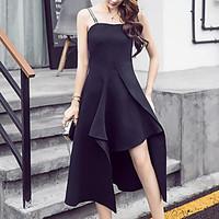 womens going out sexy sheath dress solid strap midi sleeveless polyest ...