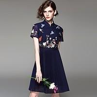 womens going out holiday sexy vintage a line dress floral animal print ...