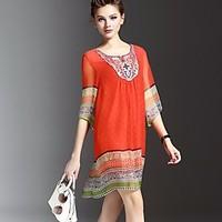 womens going out beach holiday vintage boho loose dress print v neck k ...