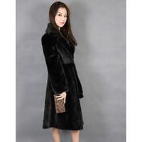 womens casualdaily cute fur coat solid long sleeve winter black faux f ...