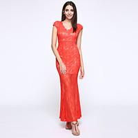 Women\'s Sexy Bodycon Beach Casual Party Fishtail V Neck Lace Maxi Dress