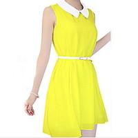 womens casualdaily simple a line dress solid round neck above knee sle ...