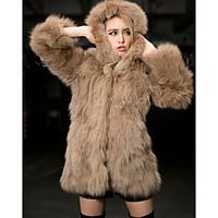 womens casualdaily simple fur coat solid long sleeve winter white faux ...