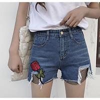 womens high rise strenchy shorts pants street chic loose solid