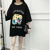 womens casualdaily simple t shirt solid letter round neck short sleeve ...