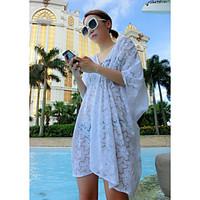 womens casualdaily party holiday loose lace dress floral deep v above  ...