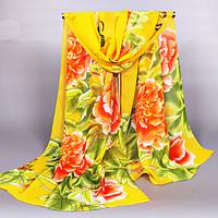 Womens Fashion Chiffon Chinese Herbaceous Peony Print Vintage /Sexy /Cute / Party / Casual Scarfs 16050CM