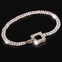 Women\'s Chain Bracelet Tennis Bracelet Crystal AAA Cubic Zirconia Fashion Luxury Gold Plated Circle Jewelry For Wedding Party