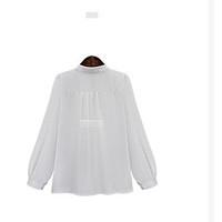 womens casualdaily simple blouse solid round neck long sleeve cotton