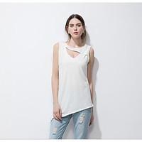 womens plus size sexy all seasons t shirtsolid v neck sleeveless silk  ...