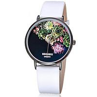 Women\'s Fashion Watch Quartz Genuine Leather Band Casual Black White Blue Red