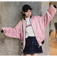 womens holiday street chic spring jacket letter stand long sleeve regu ...