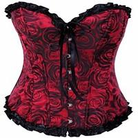 Women Overbust Corset, Organic Cotton Hook Eye