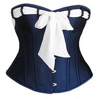 Women Overbust Corset, Organic Cotton Hook Eye