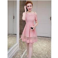 womens going out street chic a line dress solid strap above knee short ...