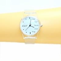 Women\'s English Small Fresh And Simple Transparent Band Quartz Analog Wrist Watch Cool Watches Unique Watches Fashion Watch