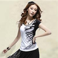 womens casualdaily chinoiserie t shirt print round neck short sleeve c ...