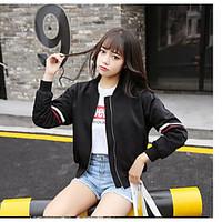 womens casualdaily simple fall jacket color block round neck long slee ...