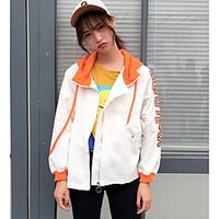 womens going out street chic spring jacket letter stand long sleeve re ...
