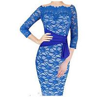 womens party sexy bodycon sheath dress solid off shoulder knee length  ...