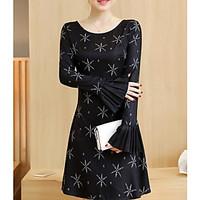 womens going out casualdaily sheath dress solid print round neck above ...