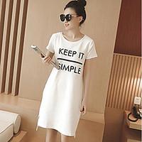 womens casualdaily simple polo solid letter round neck short sleeve co ...