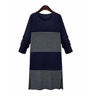 womens holiday simple spring shirt striped round neck long sleeve cott ...