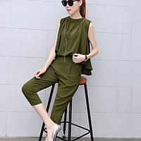 womens mid rise work casualdaily jumpsuits street chic harem pleated p ...