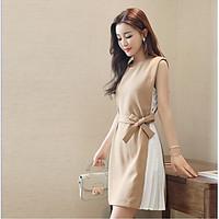 womens casualdaily simple loose dress solid round neck knee length sle ...