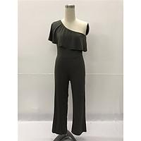 womens high rise beach jumpsuits active loose solid color fall