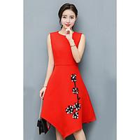 womens party vintage street chic a line dress floral round neck midi a ...