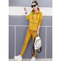womens casualdaily sports simple active spring fall hoodie pant suits  ...